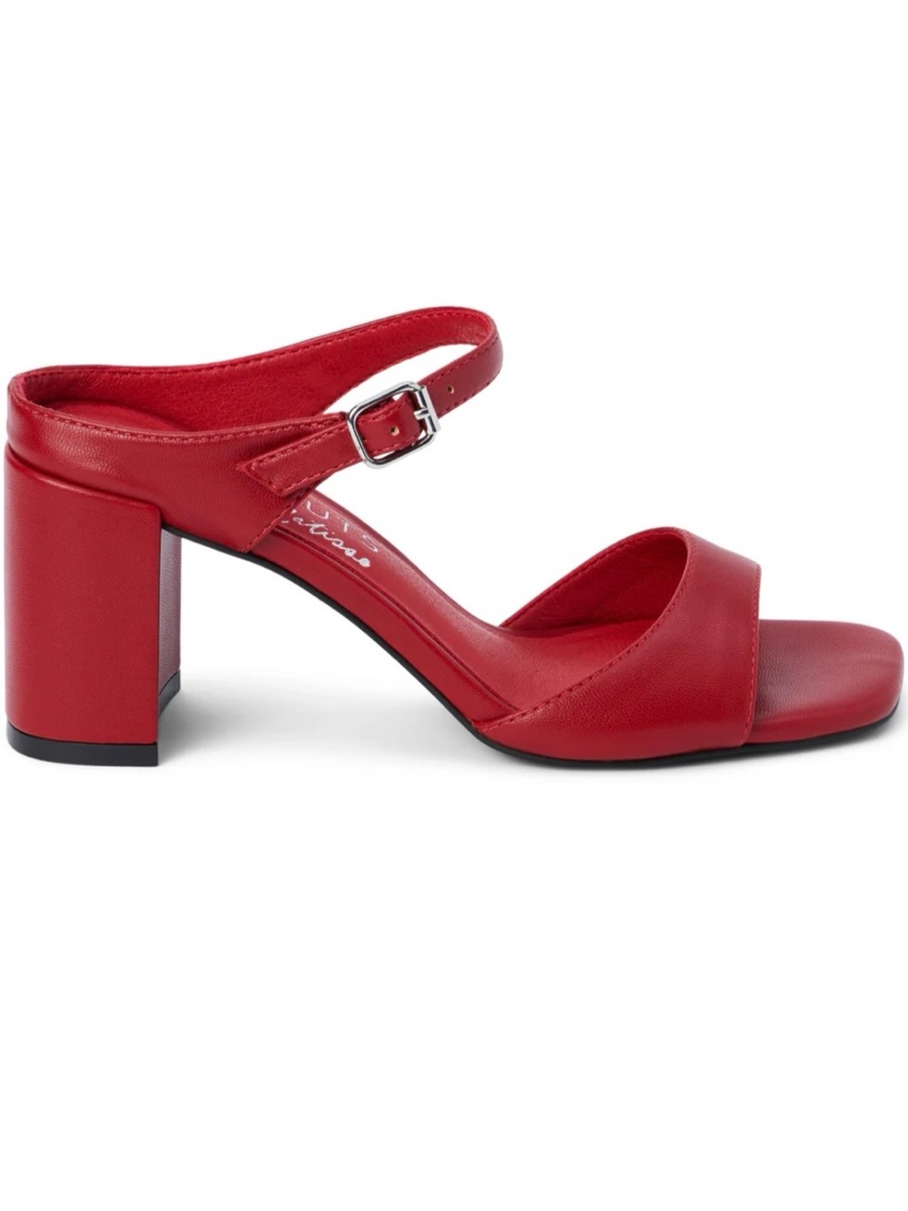 Coconuts by Matisse Red Leather Block-Heel Sandals - Picture 2 of 4